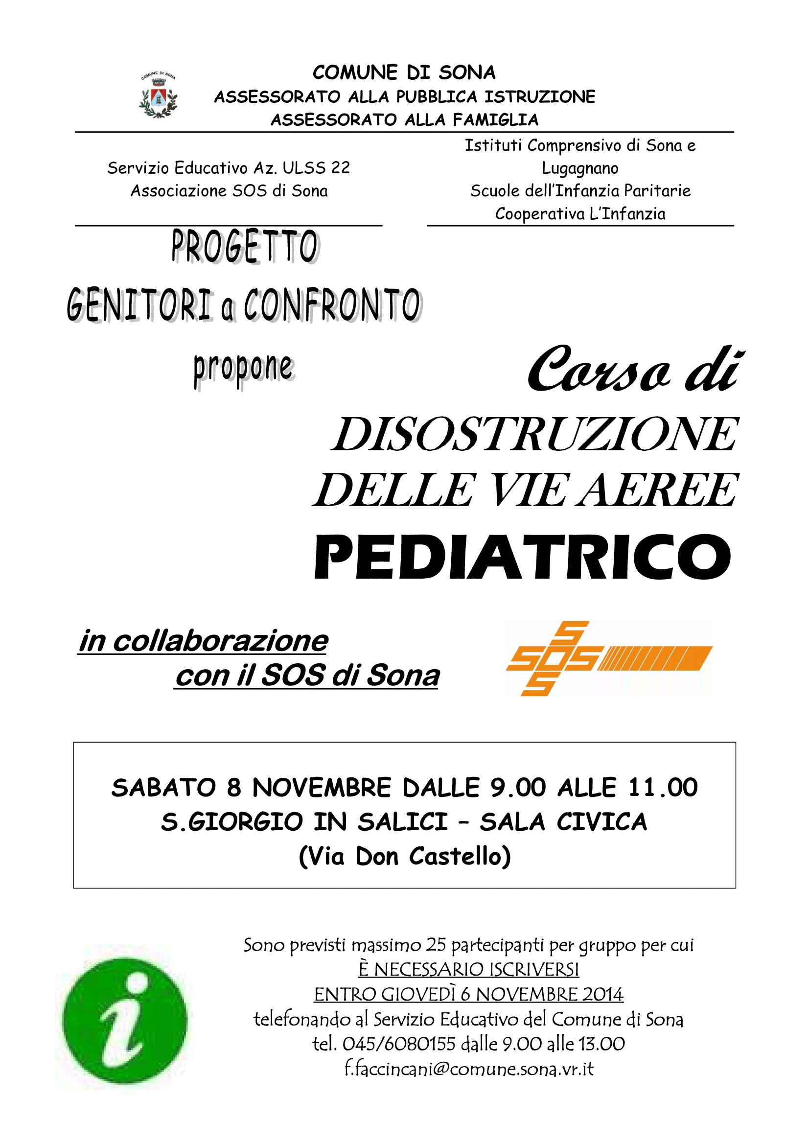 Volantino dispostruzione pediatrica a S. Giorgio