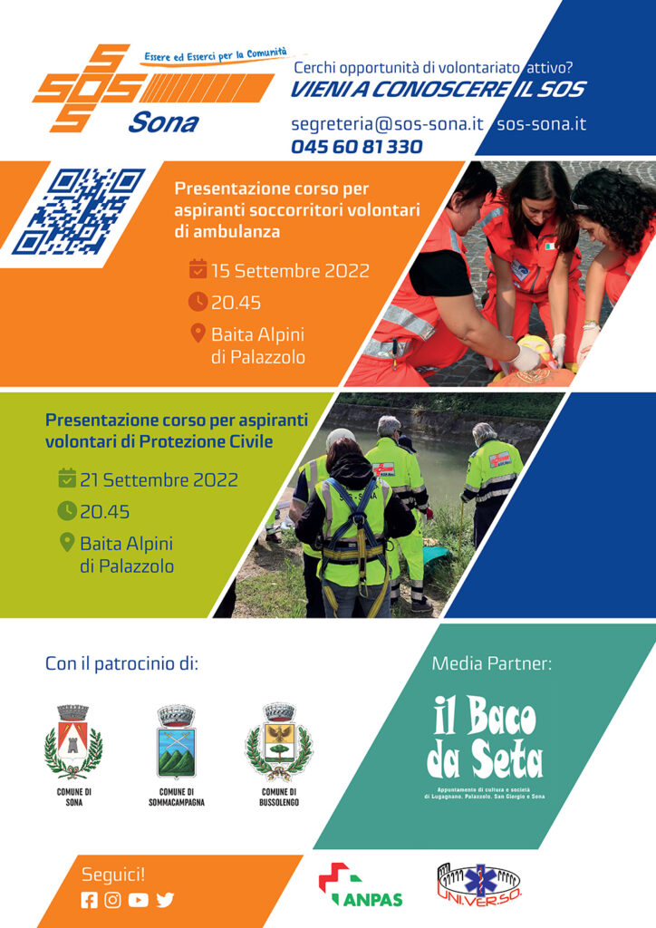 Il 15 e il 21 Settembre 2022 presentiamo i nuovi corsi per Soccorritori Sanitari e Tecnici di Protezione Civile